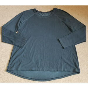 Womens Top-LULULEMON-blue cotton stretch knit performance ls-L